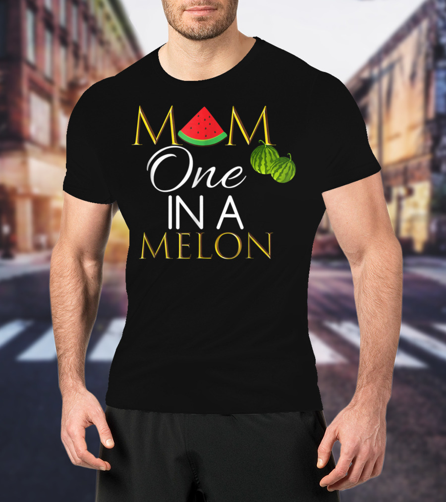 Mom One In A Melon Cute Watermelon Birthday T-Shirt