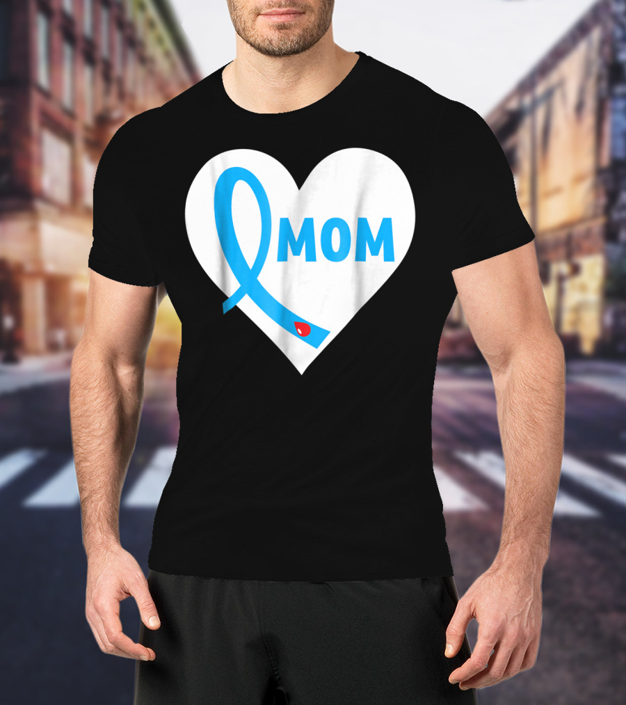 Proud Mom Mama Mother Of A Type 1 2 Diabetes Diabetic Heart T-Shirt