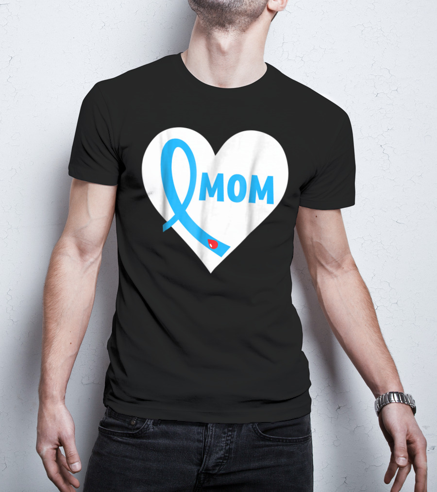 Proud Mom Mama Mother Of A Type 1 2 Diabetes Diabetic Heart T-Shirt