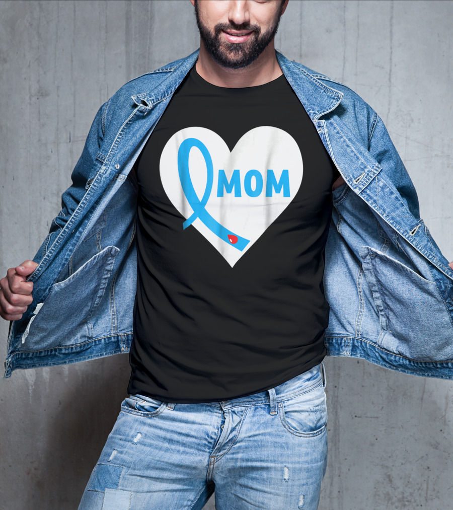 Proud Mom Mama Mother Of A Type 1 2 Diabetes Diabetic Heart T-Shirt