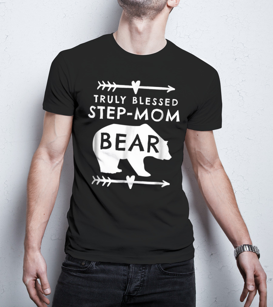 Truly Blessed Step-Mom Bear Silhouette With Arrow Accents T-Shirt