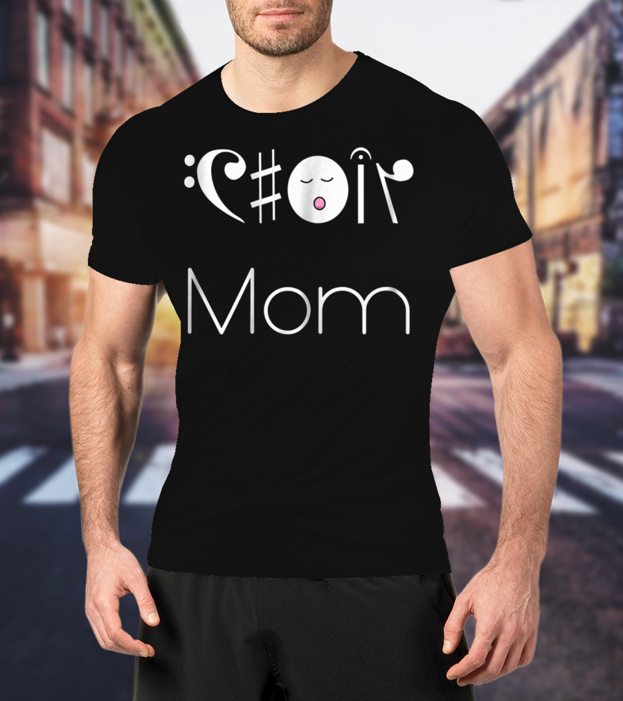 Choir Mom Music Notes Animated Text T-Shirt
