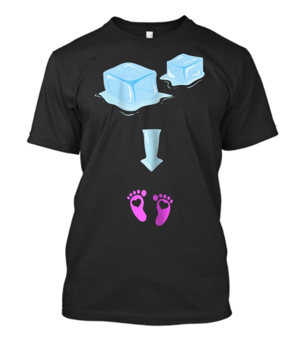 Ice Ice Girls Pregnancy Announcement Mom Of Girls Ice Cubes Baby Feet T-Shirt