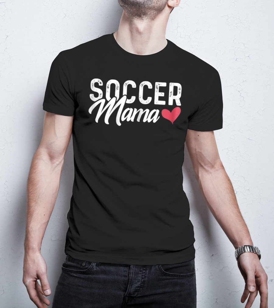 Soccer Mama Heart Football Mom T-Shirt