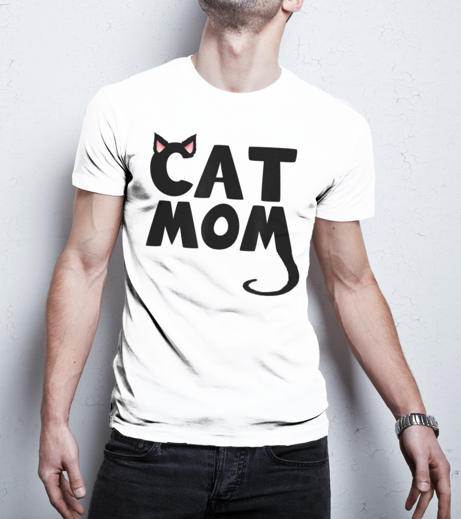 Cat Mom With Cat Ears And Tail T-Shirt
