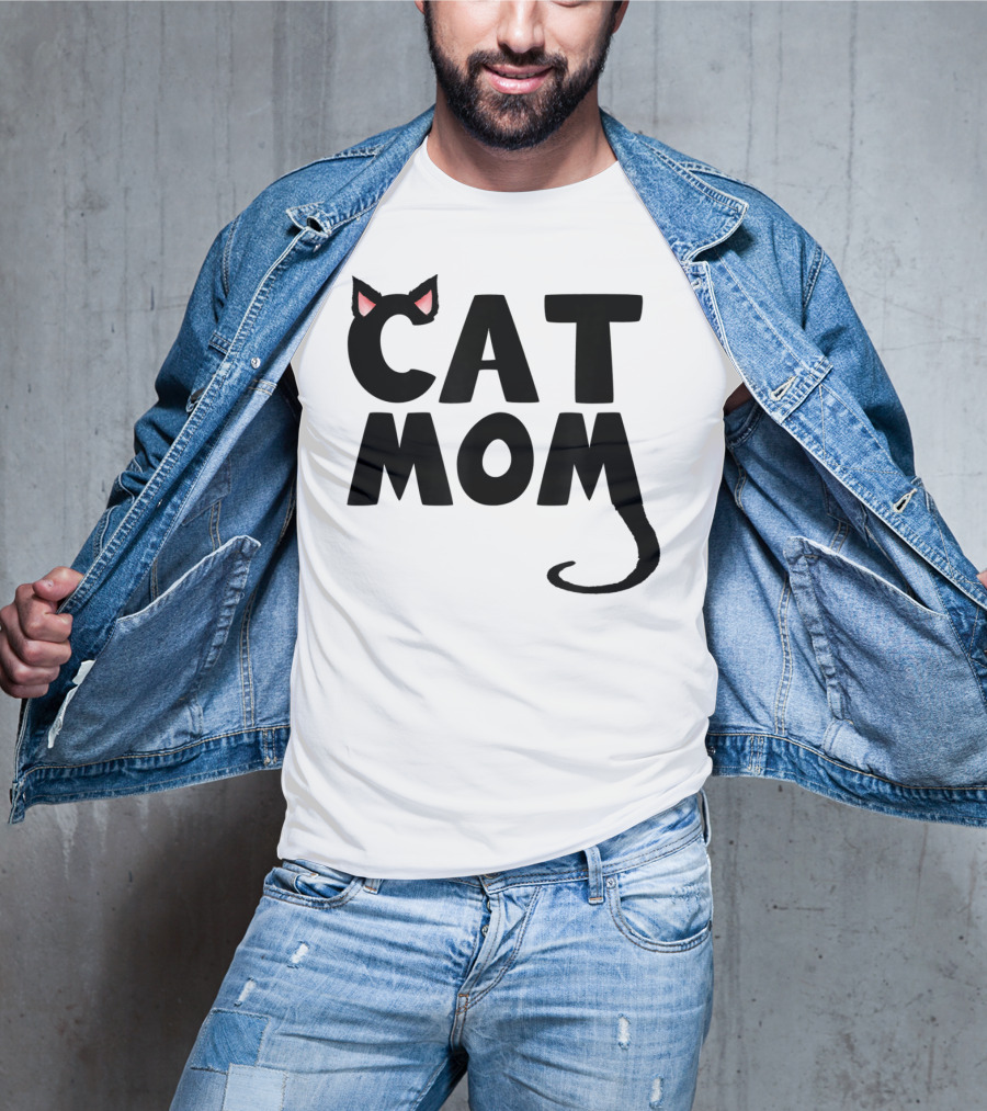 Cat Mom With Cat Ears And Tail T-Shirt