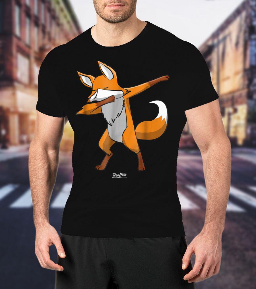Dabbing Fox Dab Red Fox Animal Fox Mom Funny Fox Lover TeeHive T-Shirt
