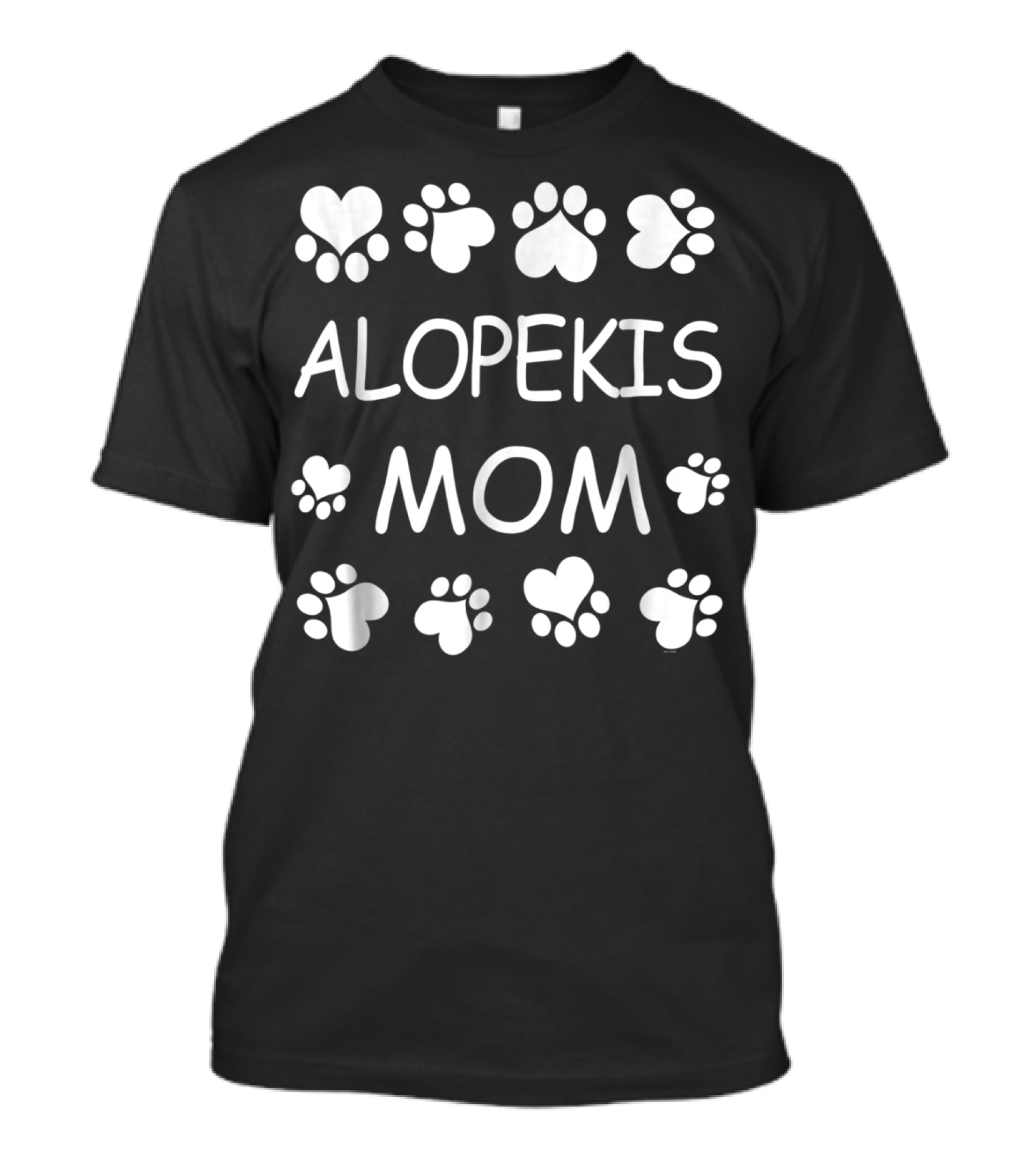 Alopekis Mom Paw And Heart Christmas Birthday Gift T-Shirt