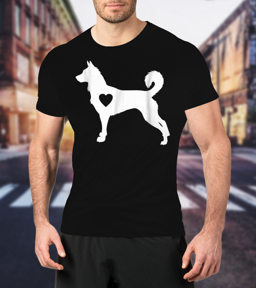 Canaan Dog Love Heart Silhouette Dog Mom Idea T-Shirt