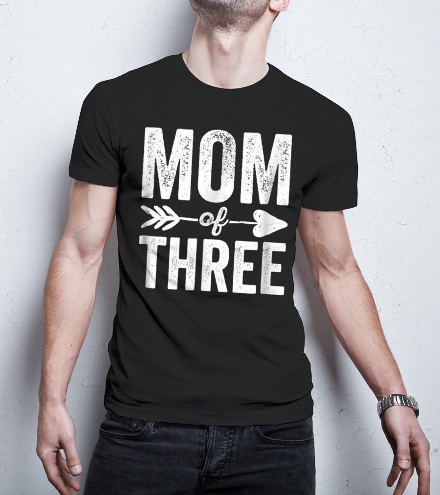 Mom Of Three Arrow Heart T-Shirt