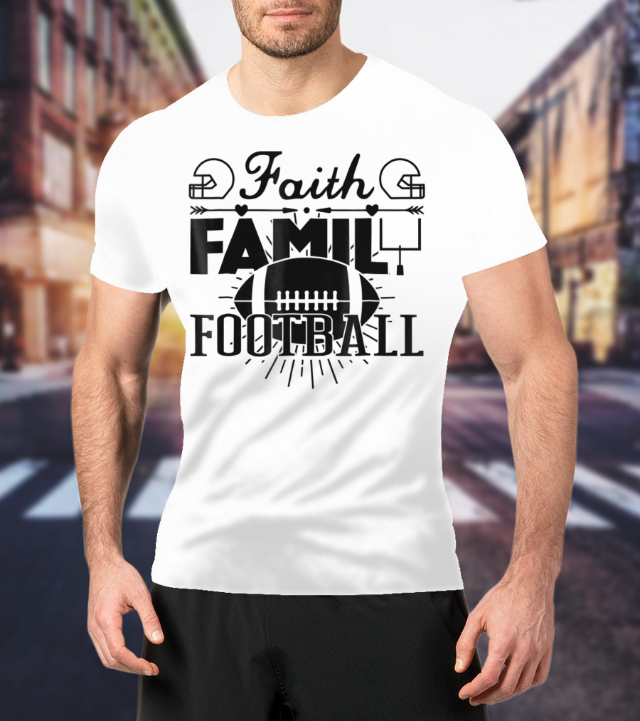 Faith Family Football Mom78 T-Shirt