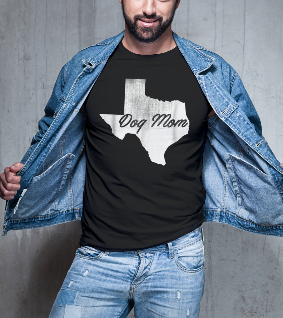 Texas State Dog Mom TX Lover Distressed Map T-Shirt