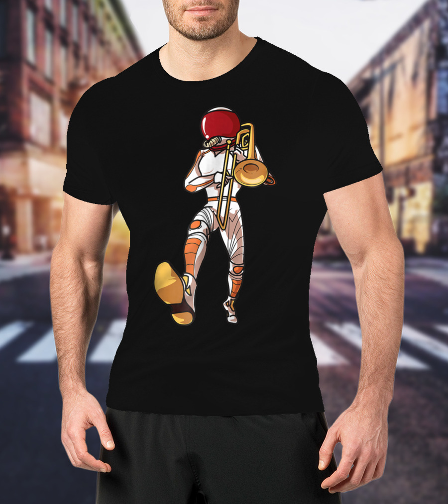 Trombone Mom Space Marching Band High School Mother T-Shirt