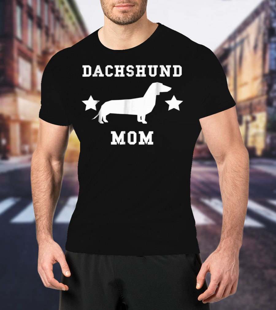 Dachshund Mom Dog With Stars T-Shirt