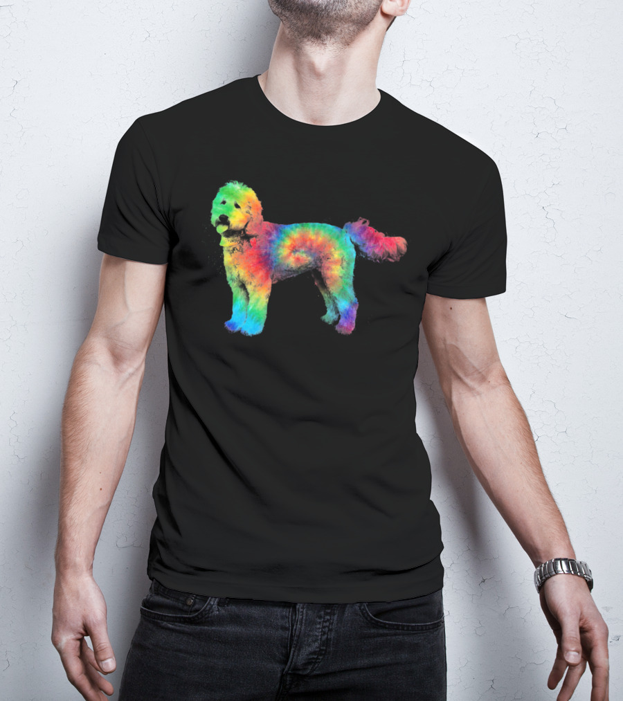 Doodle Tie Dye Rainbow Golden Labradoodle T-Shirt