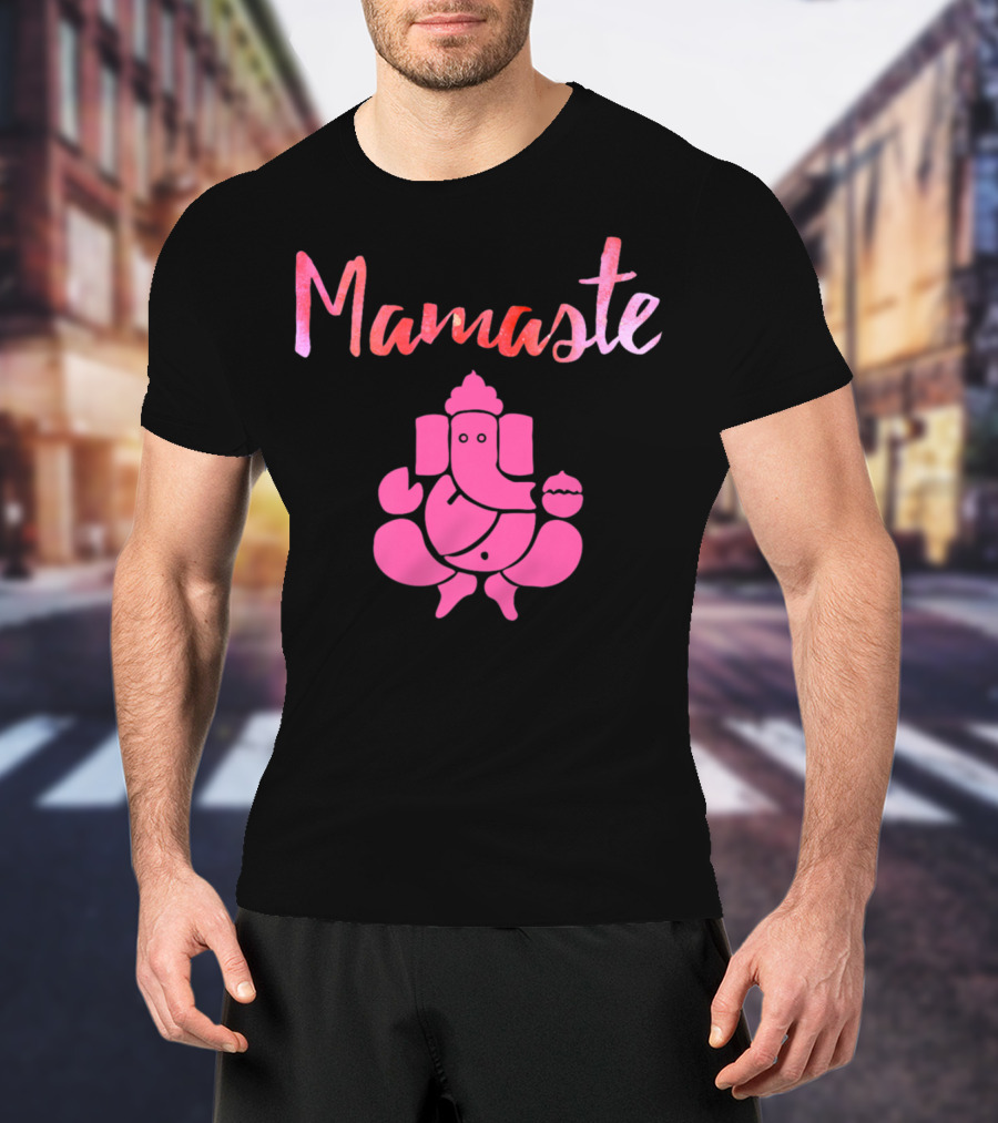 Mamaste Cute Mom Yoga Namaste Ganesh T-Shirt