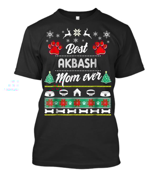 Best Akbash Mom Ever Christmas Paws And Snowflakes T-Shirt