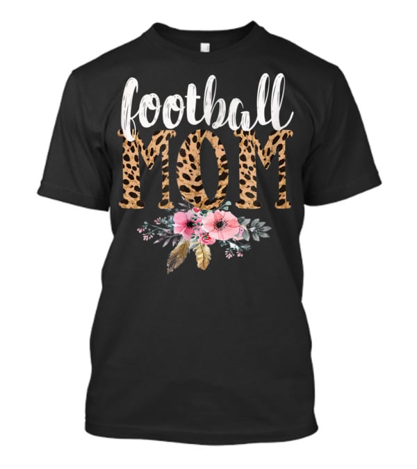 Football Mom Boho Leopard Floral T-Shirt