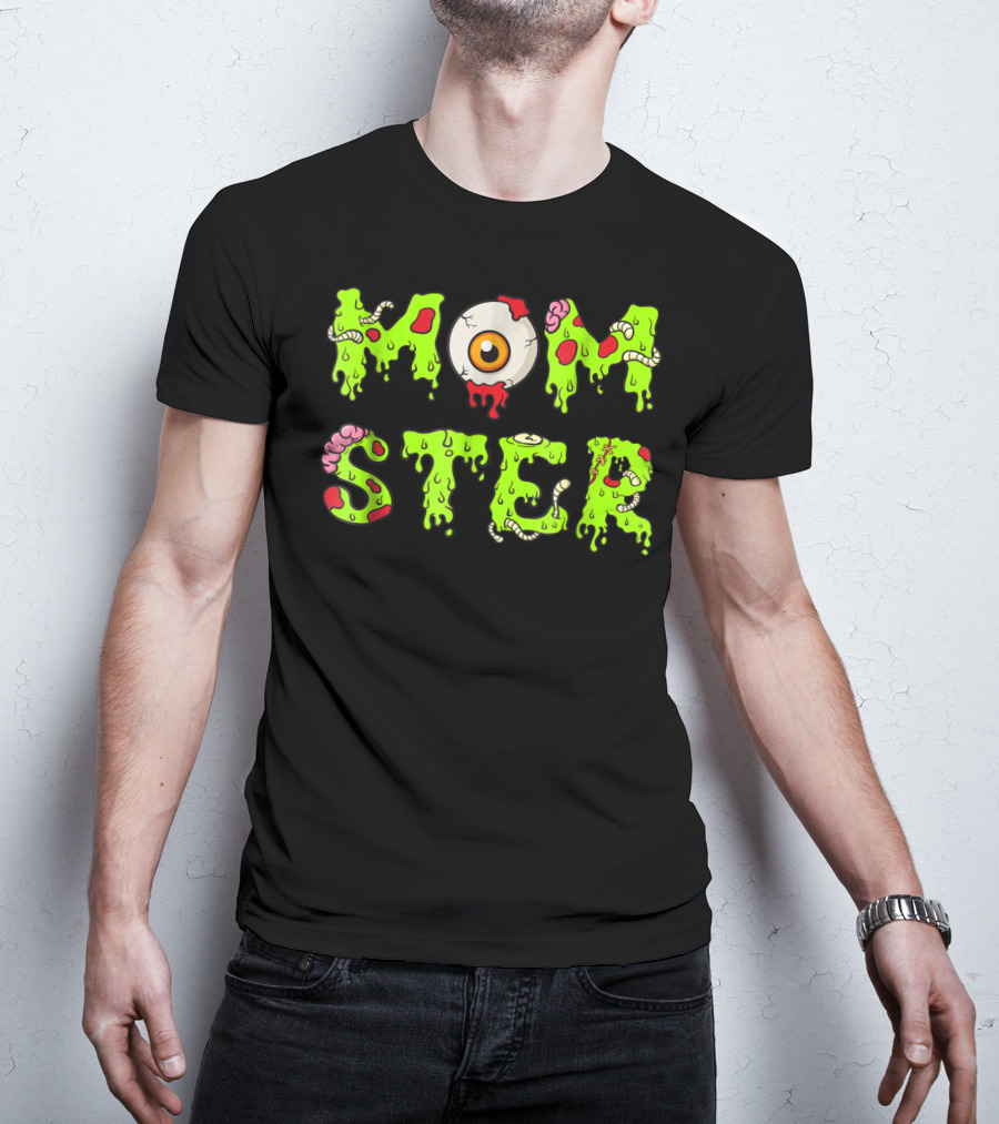 Momster49 Funny Halloween Monster Eye Slime Text T-Shirt