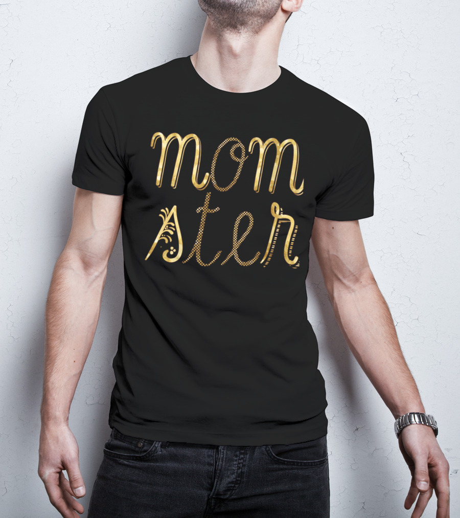 Halloween Momster Decorated Text T-Shirt