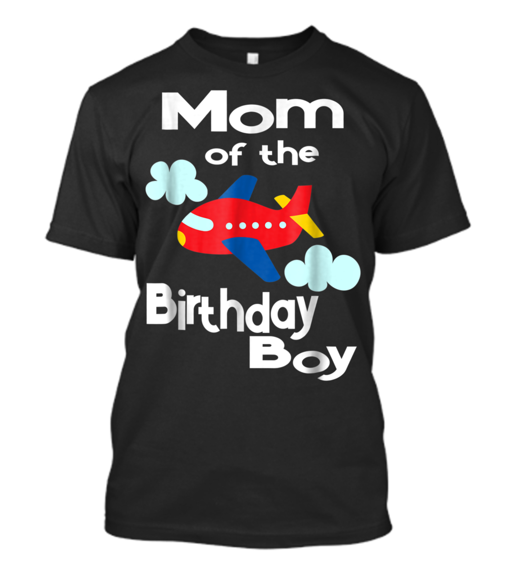 Mom Of The Birthday Boy Airplane Clouds T-Shirt