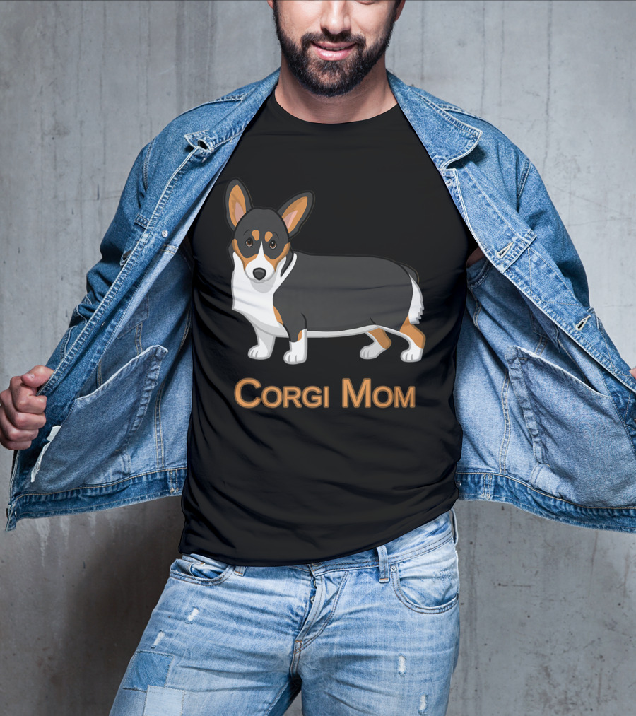 Corgi Mom Black Tricolor Cute Pembroke Corgi T-Shirt