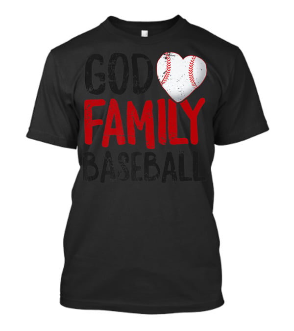 God Family Baseball Mom Mother Dad Father Coach27 Heart Baseball T-Shirt