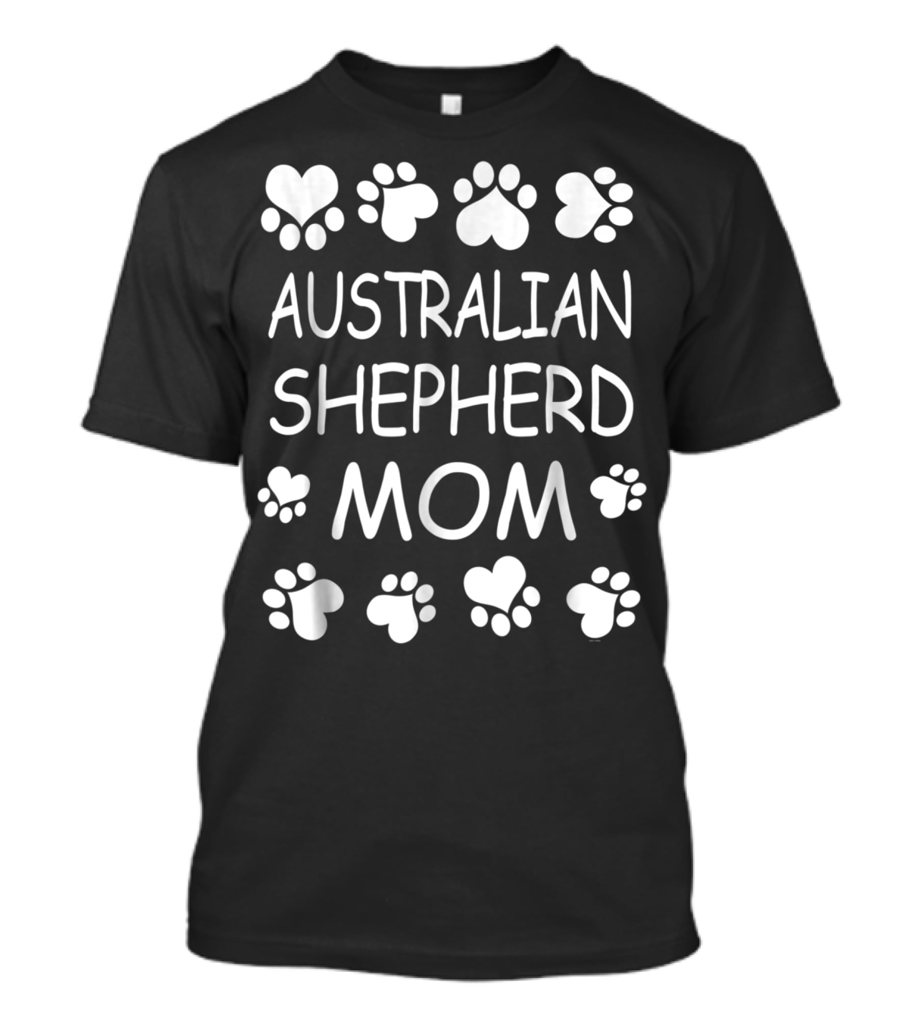 Australian Shepherd Mom Paw And Heart T-Shirt