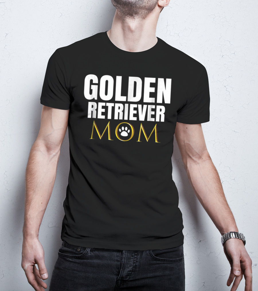 Golden Retriever Mom Dog Appreciation Day Paw Prints T-Shirt