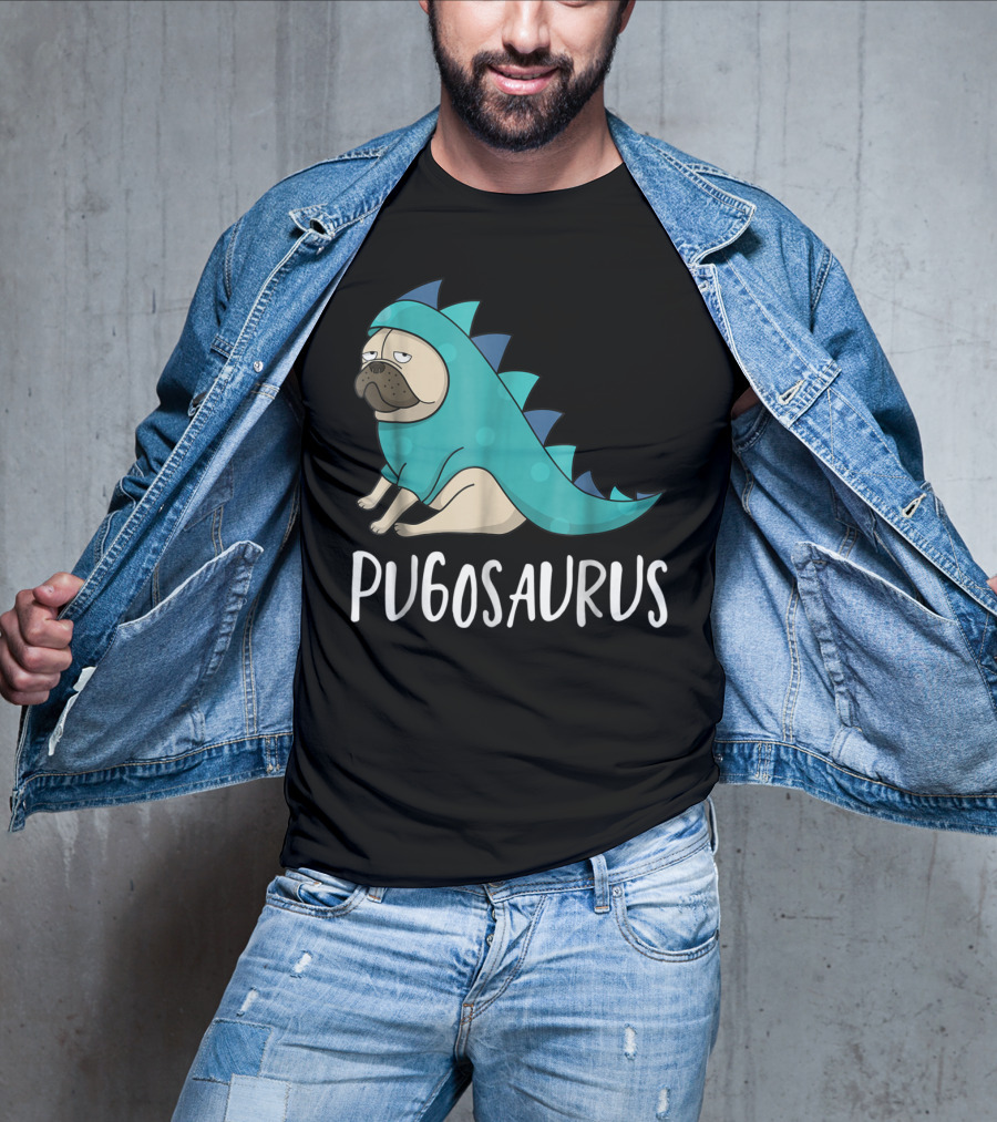 Pugosaurus Funny Pug Dog Mom Dino Dinosaur Puppy Lover T-Shirt