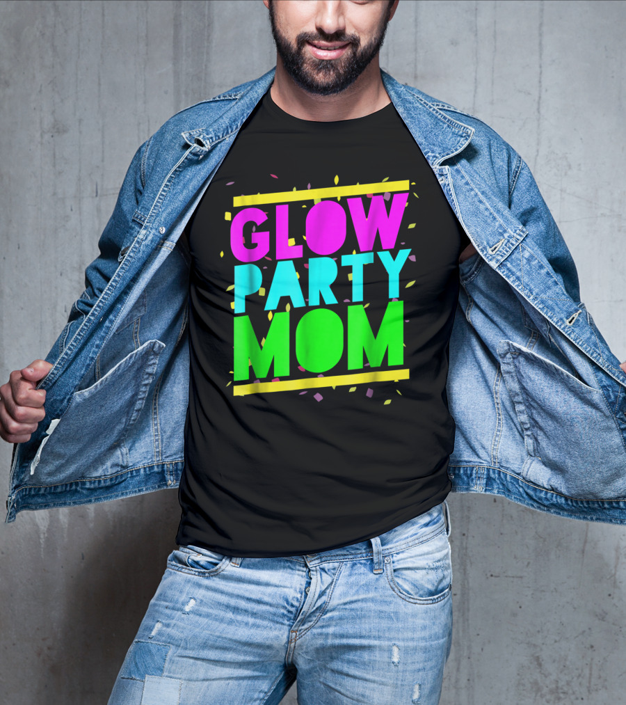 Glow Party Mom23 Celebration Neon Confetti T-Shirt