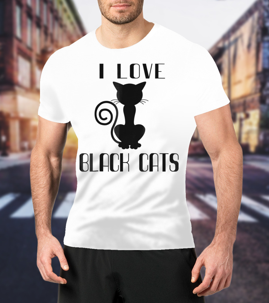 I Love Black Cats Cat Mom Witch T-Shirt