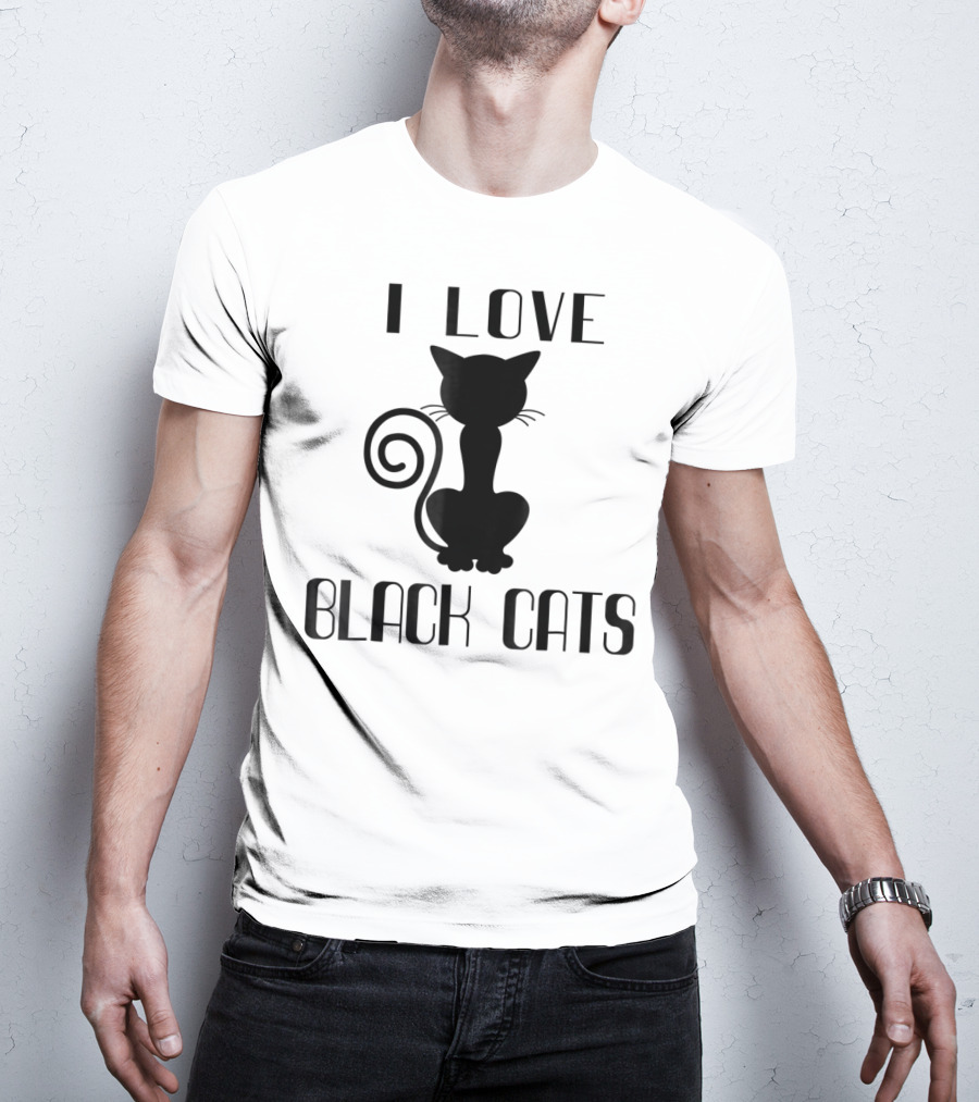 I Love Black Cats Cat Mom Witch T-Shirt