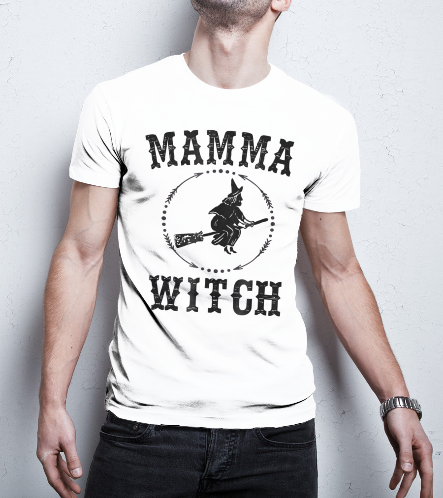 Mamma Witch Flying Broomstick T-Shirt