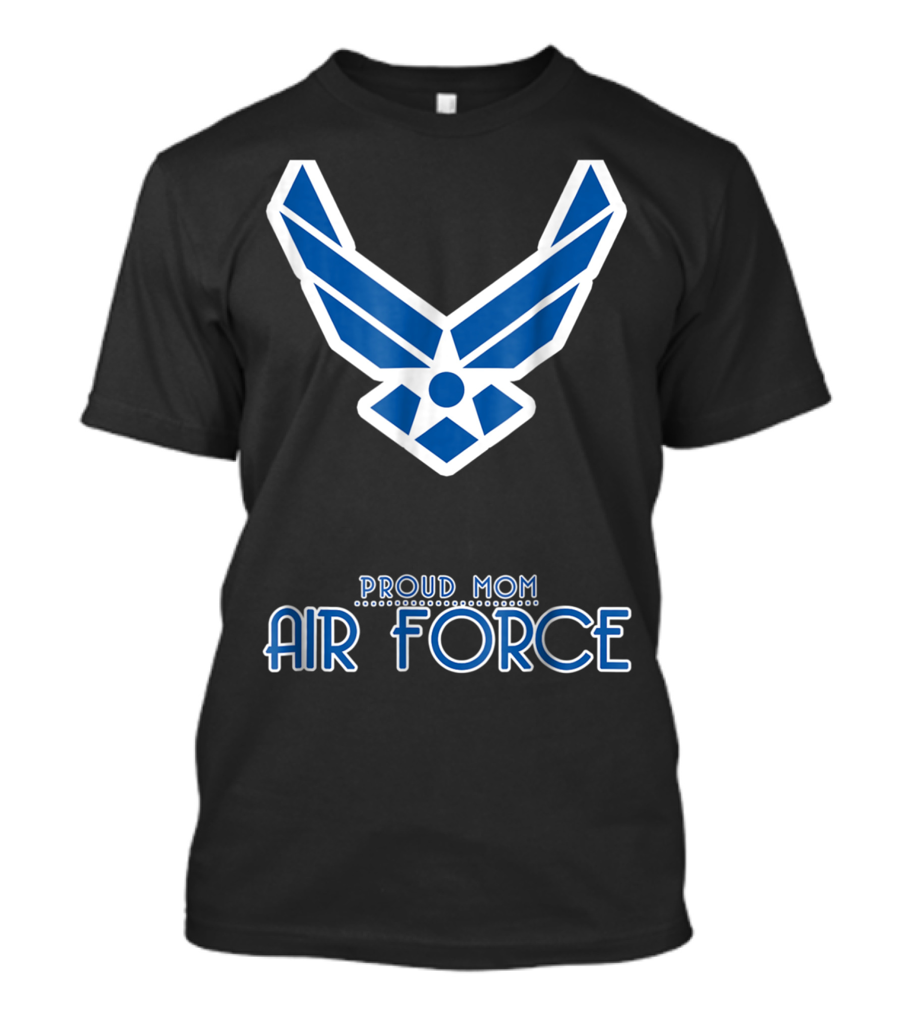 Proud Air Force Mom Blue Emblem T-Shirt