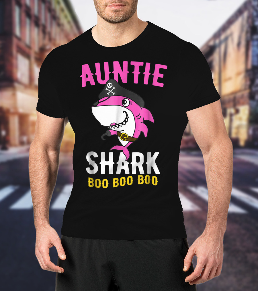 Auntie Pirate Shark Boo Boo Boo T-Shirt