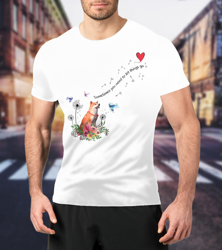Akita Dog Kids Friend76 Sometimes You Need To Let Things Go T-Shirt