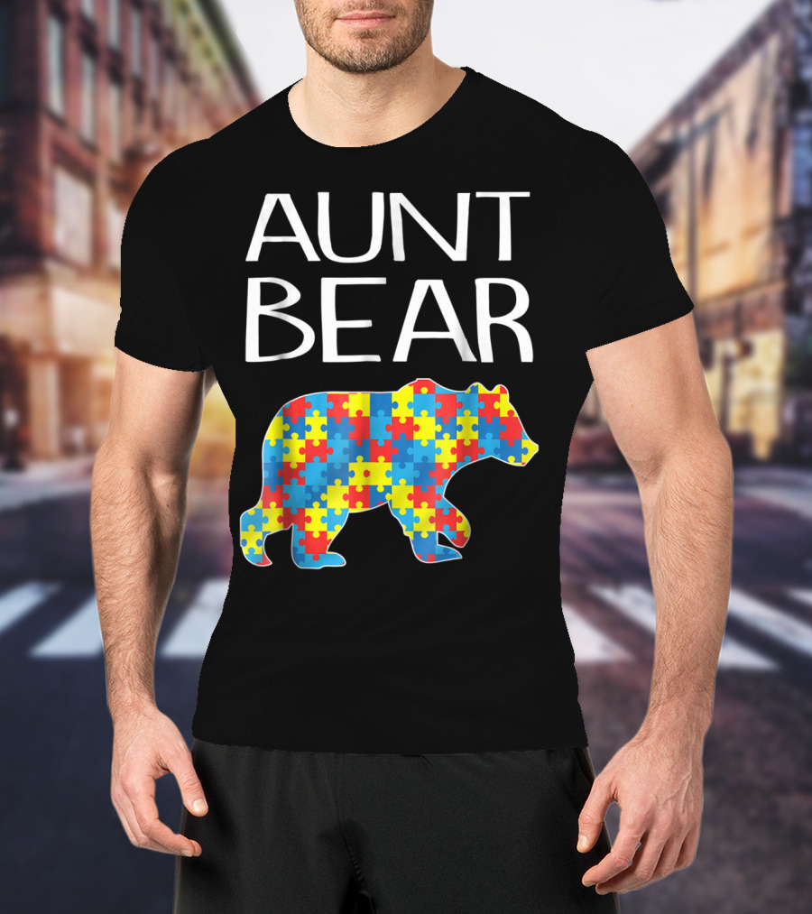 Aunt Bear Autism Puzzle T-Shirt
