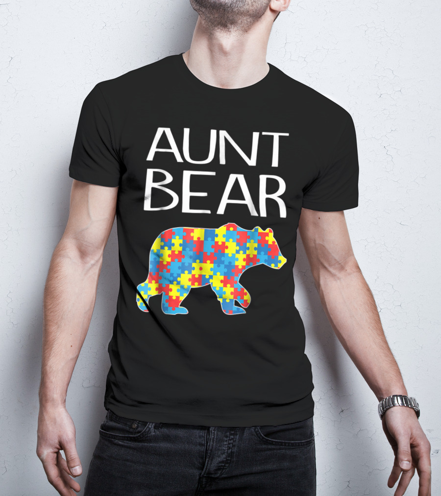 Aunt Bear Autism Puzzle T-Shirt