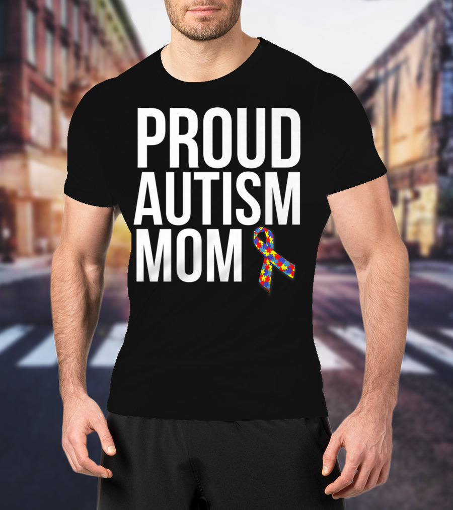 Proud Autism Mom Puzzle T-Shirt