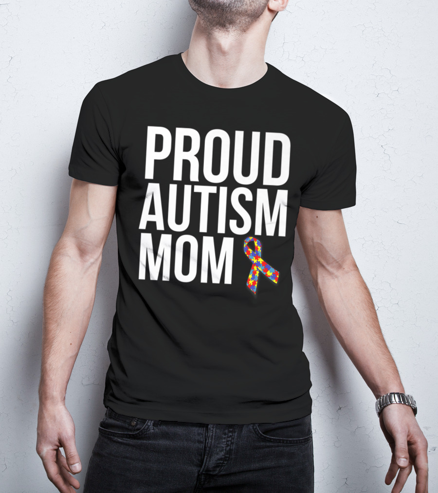 Proud Autism Mom Puzzle T-Shirt