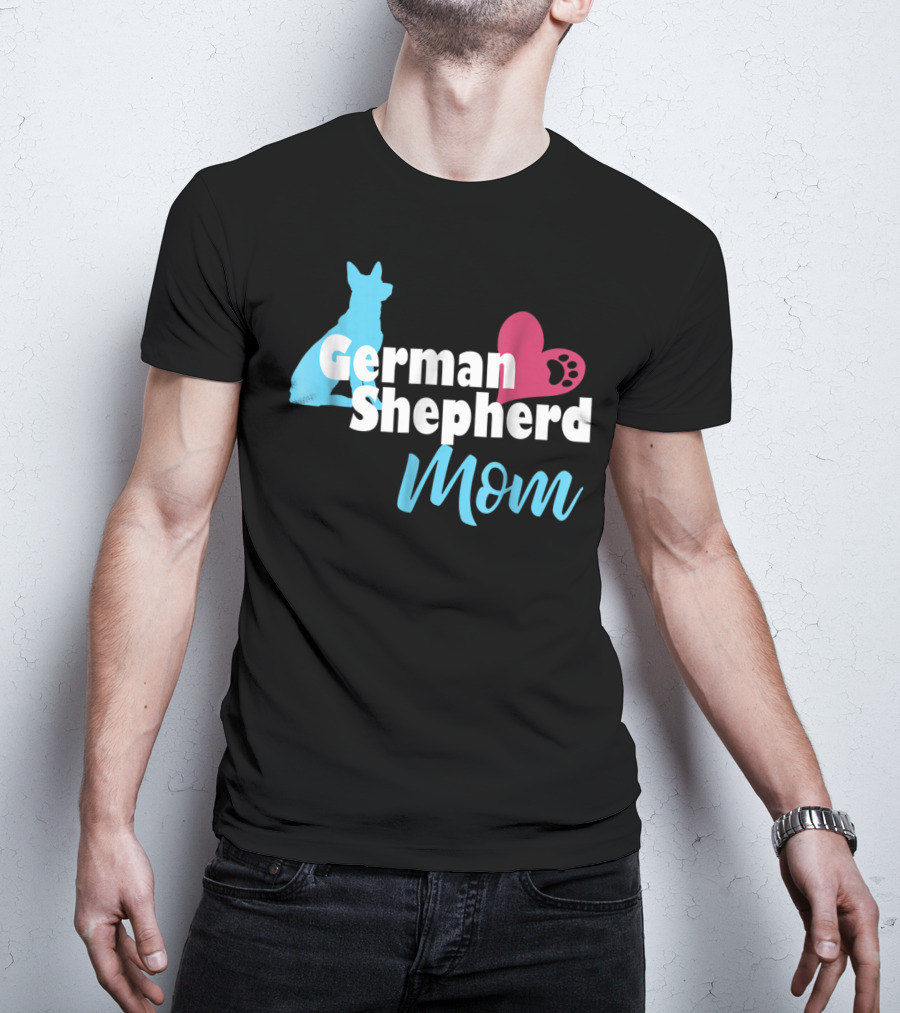 German Shepherd Mom Heart Paw T-Shirt