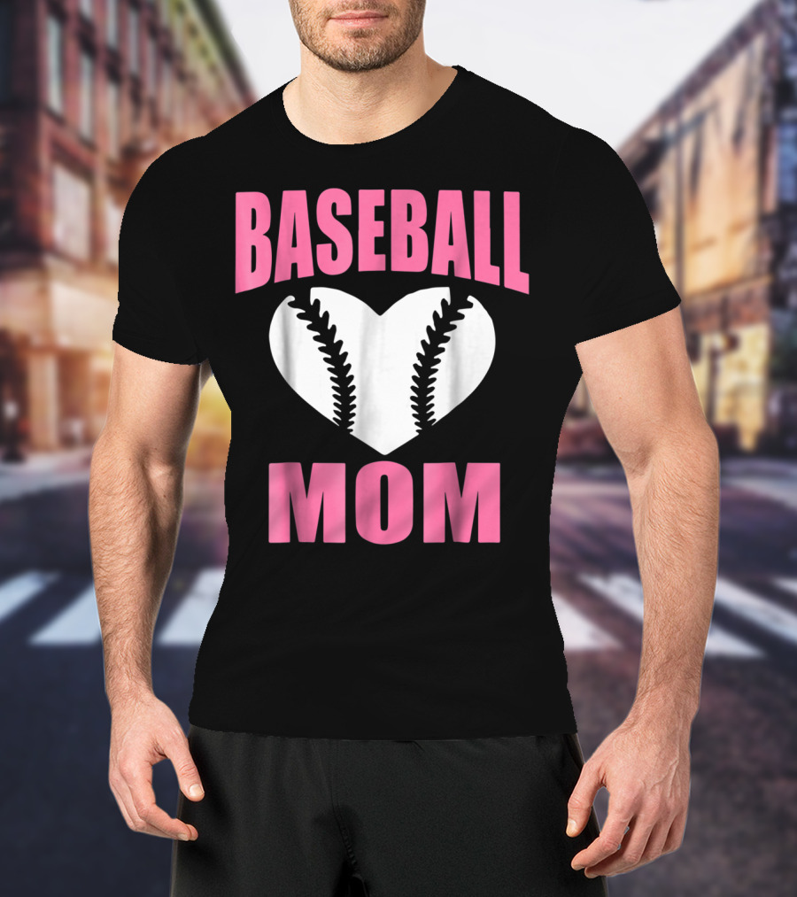 Baseball Mom Heart Baseball T-Shirt