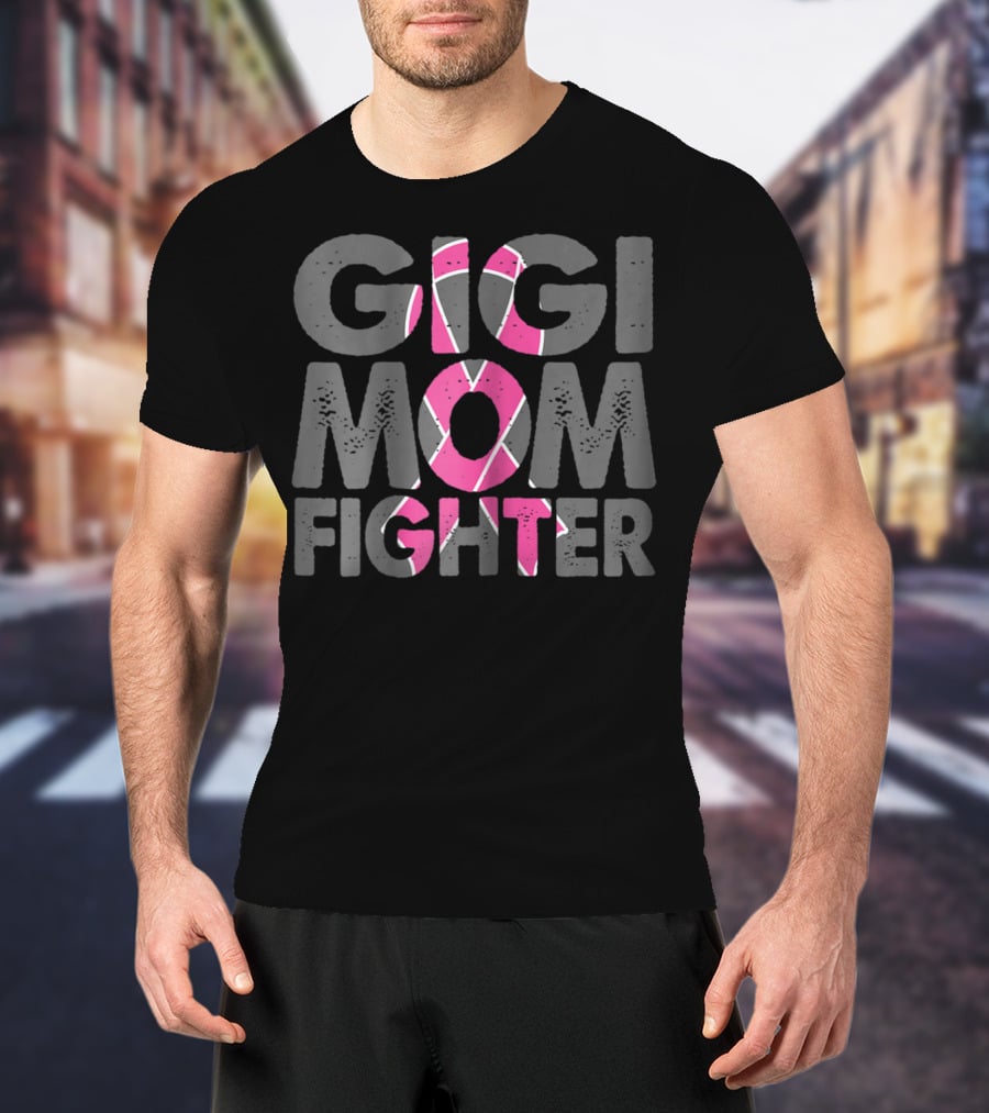 Gigi Mom Fighter Breast Cancer Awareness Pink T-Shirt