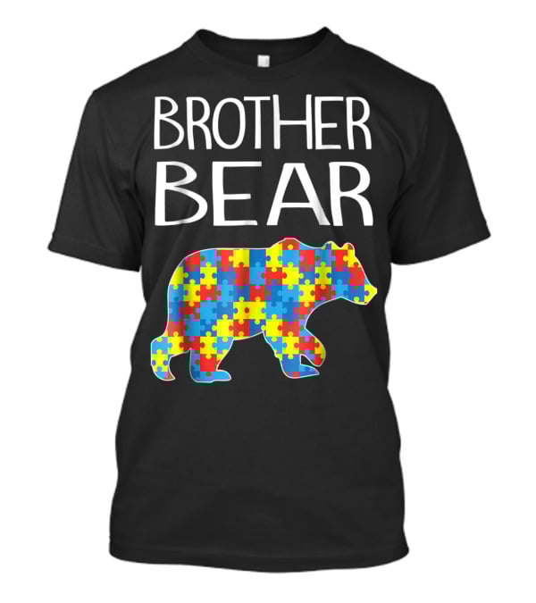 Brother Bear Autism Puzzle Pattern Dad T-Shirt
