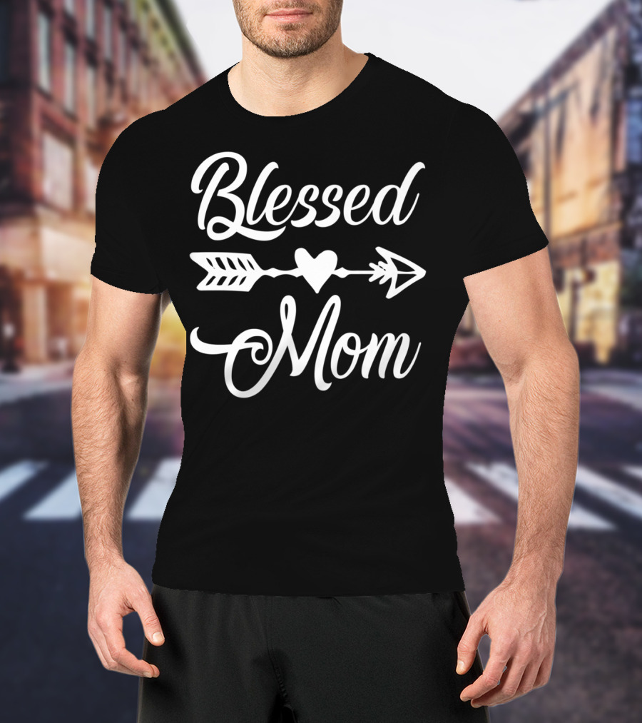 Blessed Mom Heart Arrow Design Thanksgiving24 T-Shirt