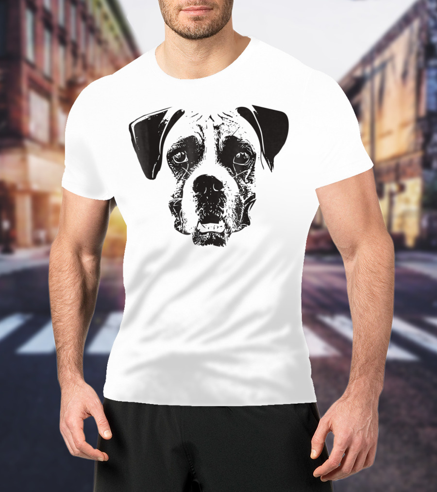 Boxer Dog Face Dog Mom Or Dad Boxer Dog Face T-Shirt