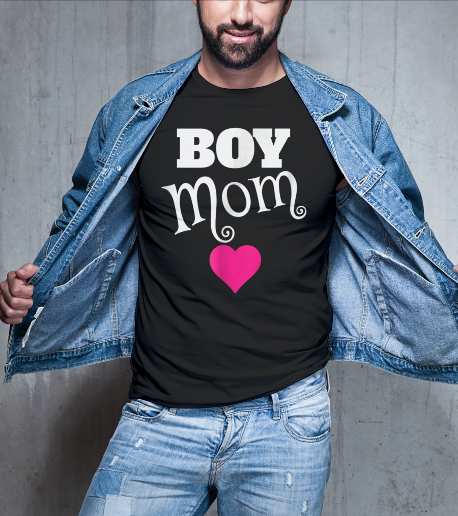Boy Mom Heart Love My Boys Mother T-Shirt