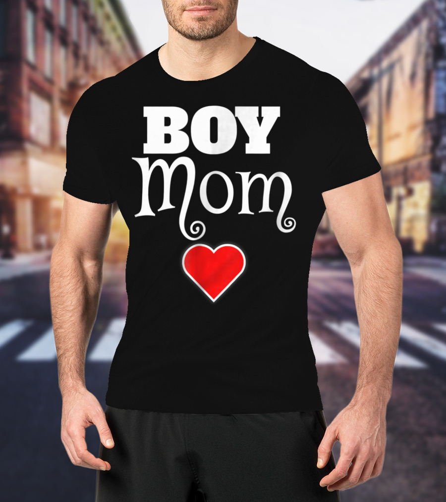 Boy Mom Heart Love My Boys Mother Of Boys T-Shirt