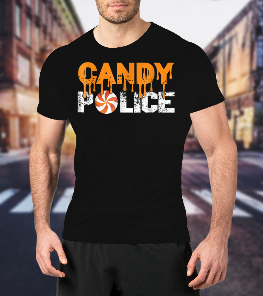 Candy Police Funny Mom Or Dad Halloween Candy Inspector T-Shirt
